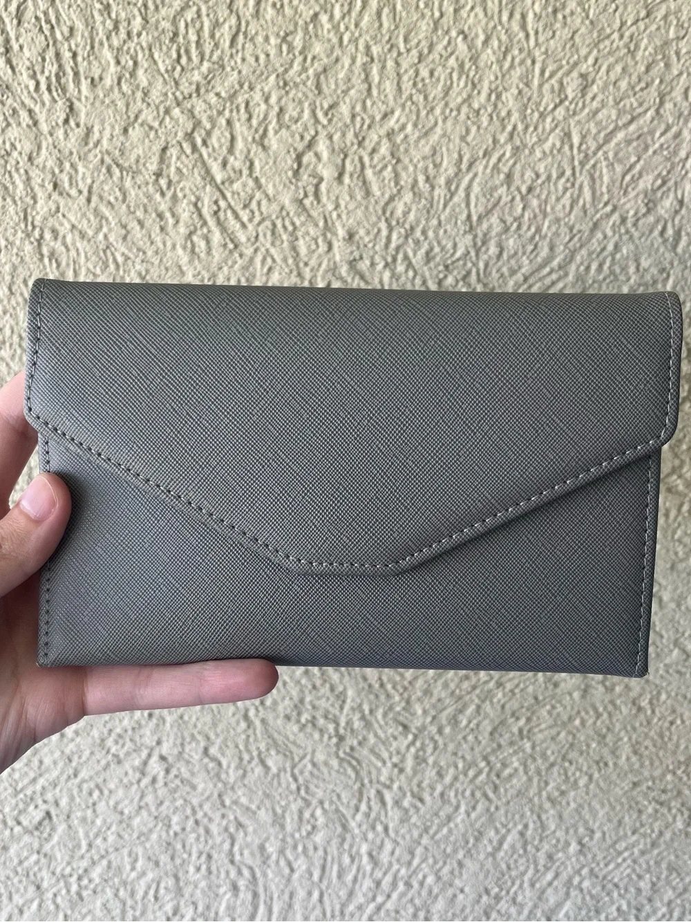 ZOPPEN Gray RFID Travel Passport Wallet Document Organizer Holder
